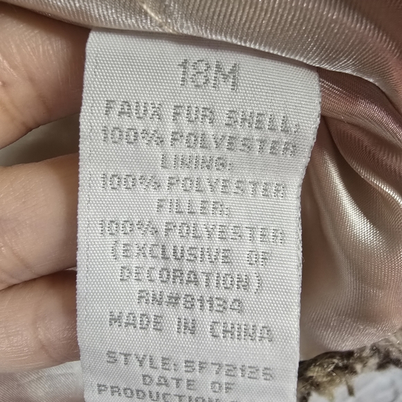 Pistachio Faux Fur Leopard Print Winter Jacket Toddler/baby Size 18months - Picture 6 of 6